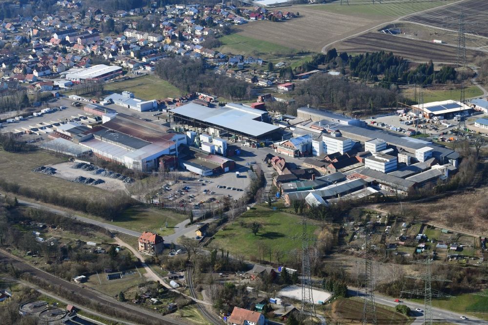 Aerial photograph Laufenburg - Industrial and commercial area of MTM Industriepark GmbH in Murg and Laufenburg in the state Baden-Wurttemberg, Germany
