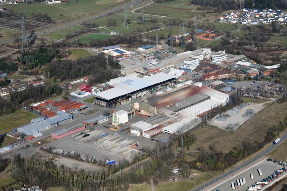 Aerial image Murg - Industrial and commercial area of MTM Industriepark GmbH in Murg and Laufenburg in the state Baden-Wurttemberg, Germany