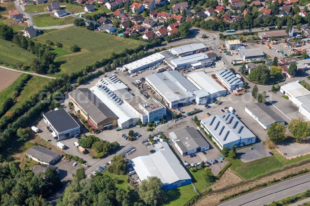 Willstätt from the bird's eye view: Industrial and commercial area Carl-Benz-Strasse in Willstaett in the state Baden-Wurttemberg, Germany