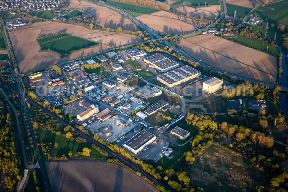 Aerial photograph Herrlisheim - Industrial and commercial area Zone industriel du Ried in Herrlisheim in Grand Est, France