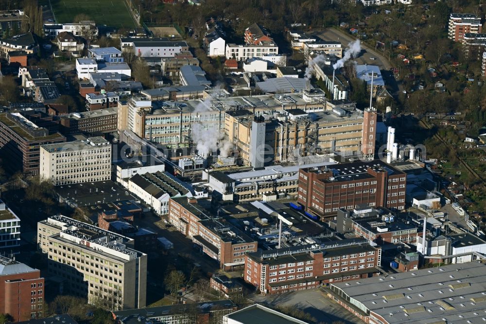 Aerial photograph Hamburg - Industrial and commercial area between Stresemannallee and Troplowitzstrasse in the district Lokstedt in Hamburg, Germany