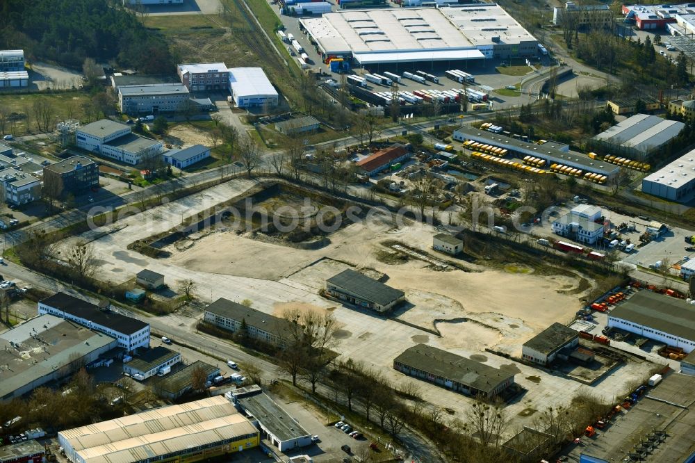 Aerial photograph Potsdam - Development area of a??a??the industrial wasteland in the commercial area Potsdam Sued on the street Am Bruchhorst in the district Drewitz in Potsdam in the state Brandenburg, Germany