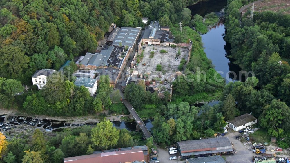 Aerial image Schladern - Industrial wasteland of the former Elmoreas plant in Schladern in the state North Rhine-Westphalia, Germany
