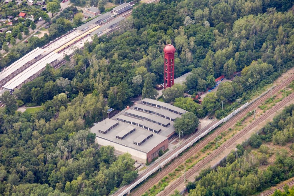 Berlin from the bird's eye view: Building of industrial monument water tower in Berlin, Germany