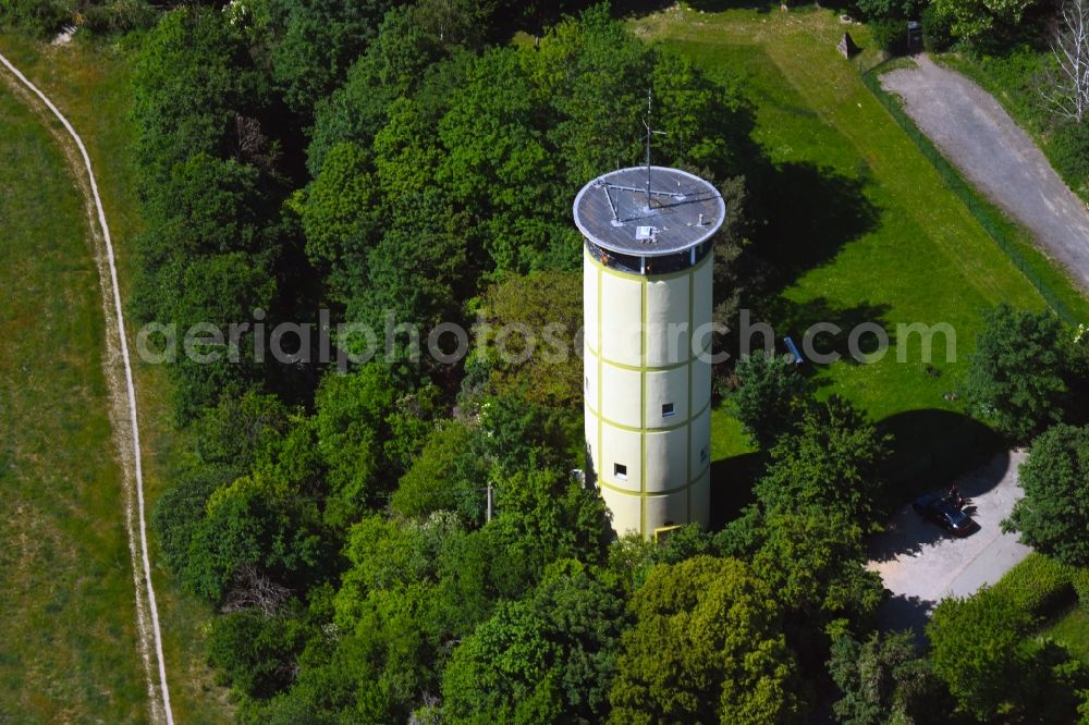 Wiesbaden from above - Building of industrial monument water tower in the district Sonnenberg in Wiesbaden in the state Hesse, Germany