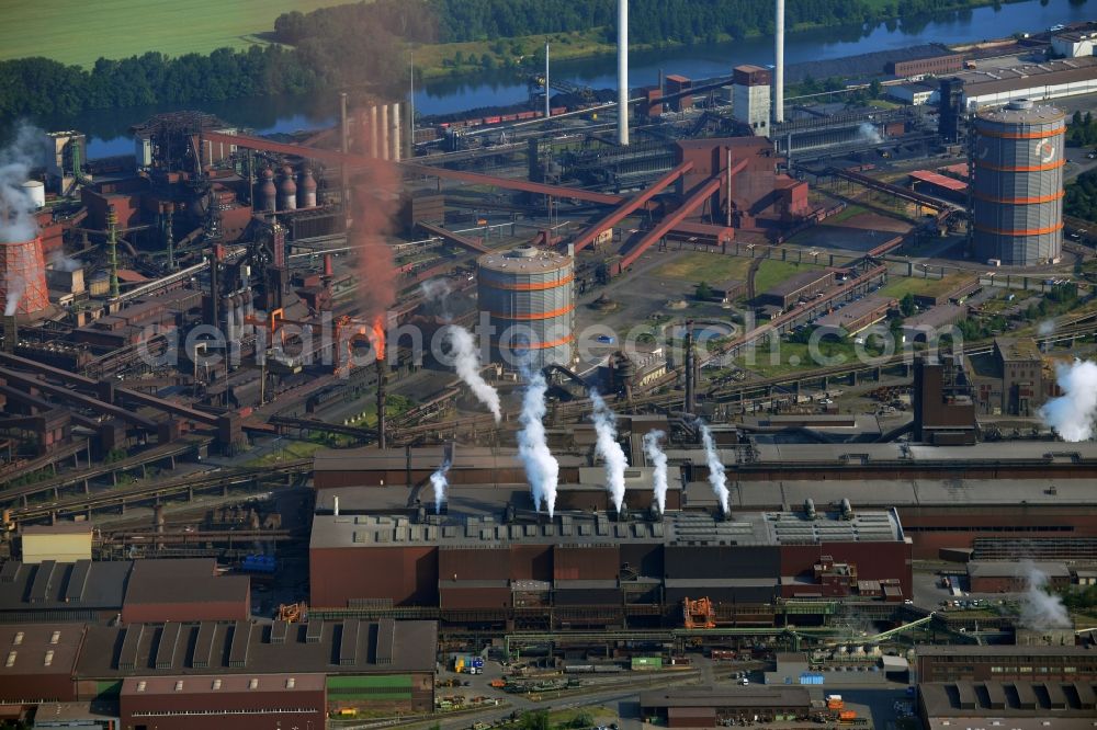 Aerial image Salzgitter - Industrial area of the steel mill of Salzgitter AG in Salzgitter in Lower Saxony