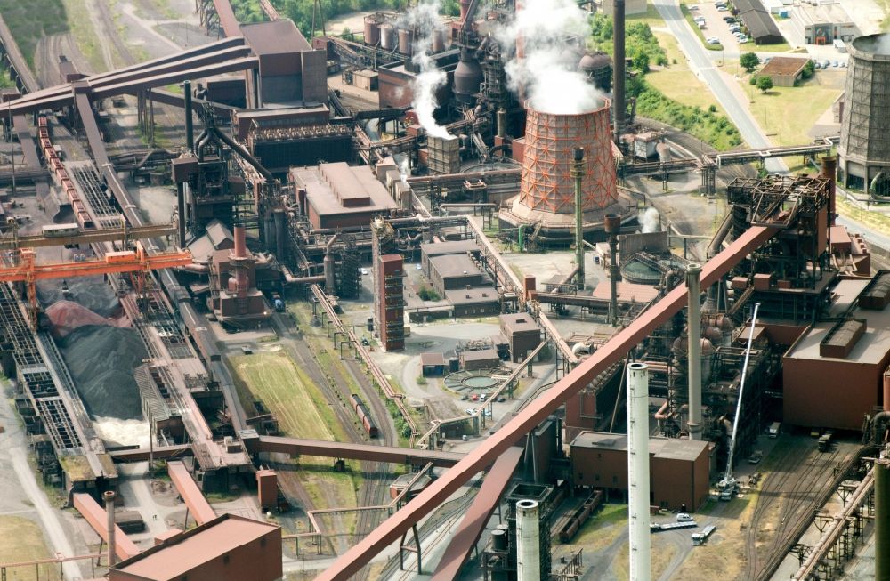 Aerial image Salzgitter - Industrial area of the steel mill of Salzgitter AG in Salzgitter in Lower Saxony