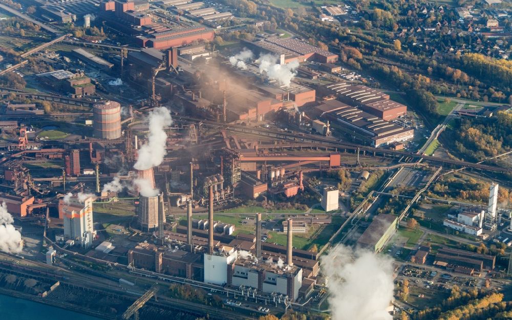 Aerial photograph Salzgitter - Industrial area of the steel mill of Salzgitter AG in Salzgitter in Lower Saxony