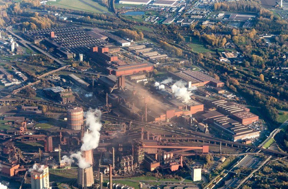 Salzgitter from above - Industrial area of the steel mill of Salzgitter AG in Salzgitter in Lower Saxony