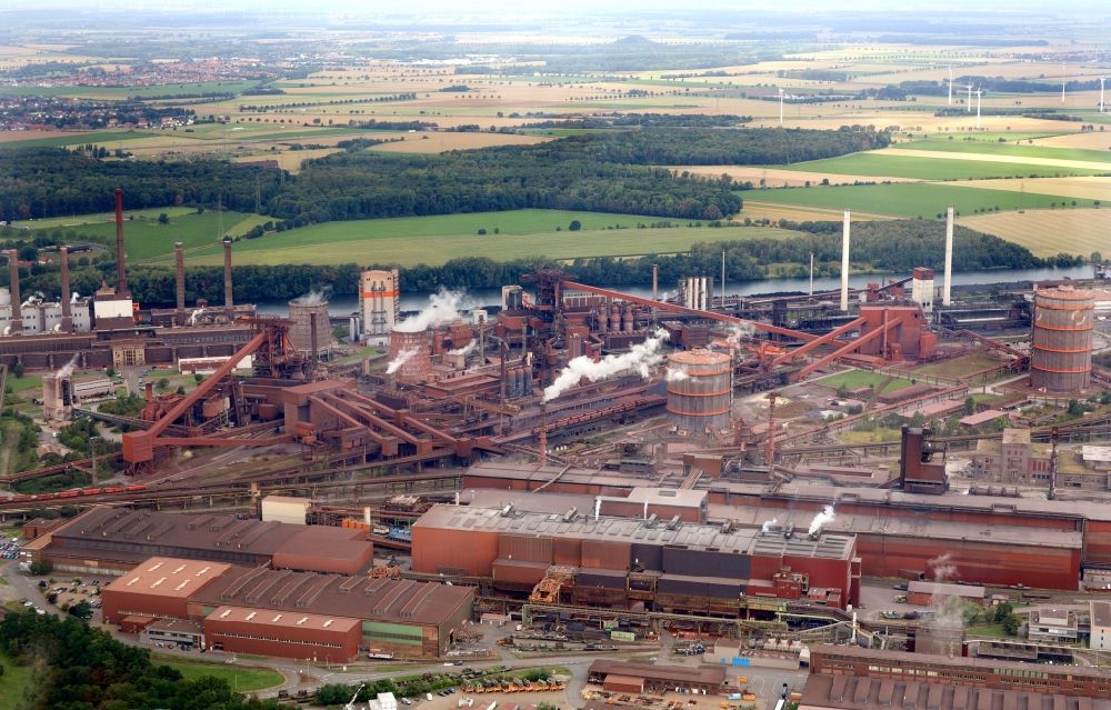 Aerial photograph Salzgitter - Industrial area of the steel mill of Salzgitter AG in Salzgitter in Lower Saxony