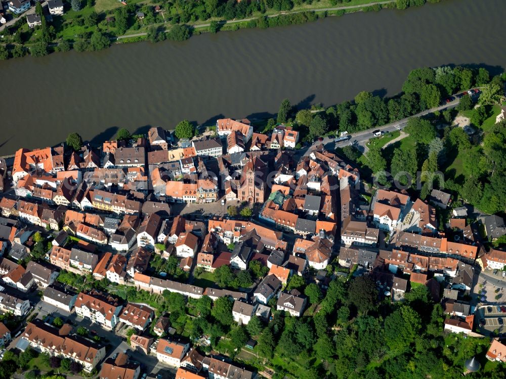 Aerial image Neckargemünd - City center and the old town - center of Neckargemünd in the state of Baden-Württemberg