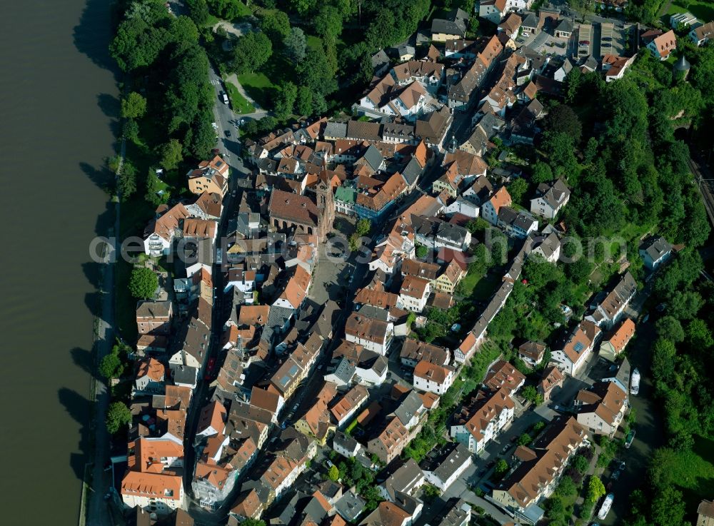 Aerial photograph Neckargemünd - City center and the old town - center of Neckargemünd in the state of Baden-Württemberg