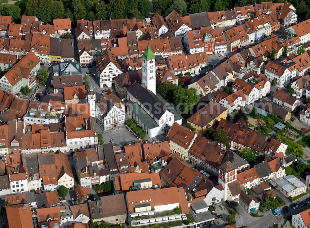 Aerial image Wangen - City center and the old town - center of Wangen in the state of Baden-Württemberg