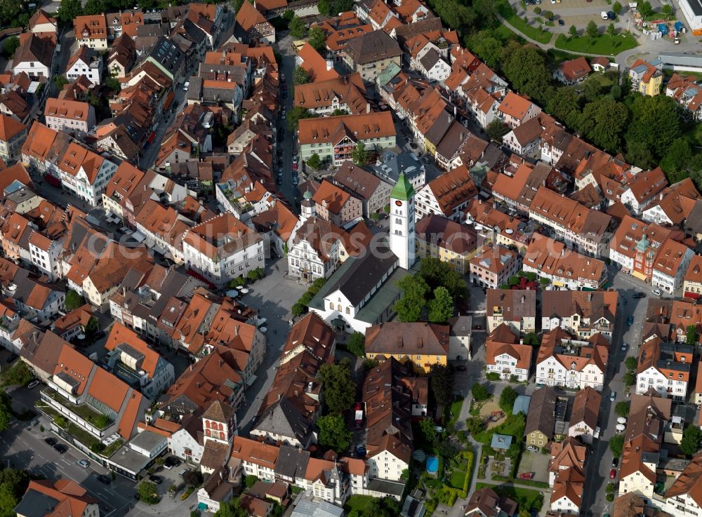 Aerial photograph Wangen - City center and the old town - center of Wangen in the state of Baden-Württemberg