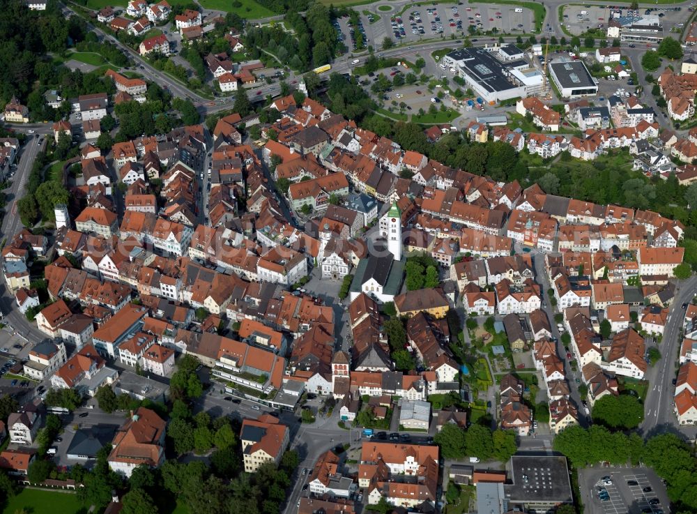 Wangen from above - City center and the old town - center of Wangen in the state of Baden-Württemberg
