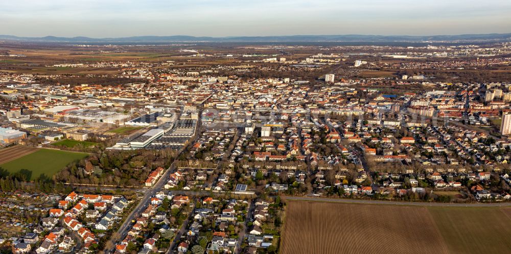 Frankenthal from above - Cityscape of the district West in Frankenthal in the state Rhineland-Palatinate, Germany