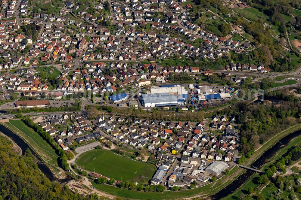 Aerial photograph Gaggenau - Cityscape of the district Hoerden in Gaggenau in the state Baden-Wuerttemberg, Germany