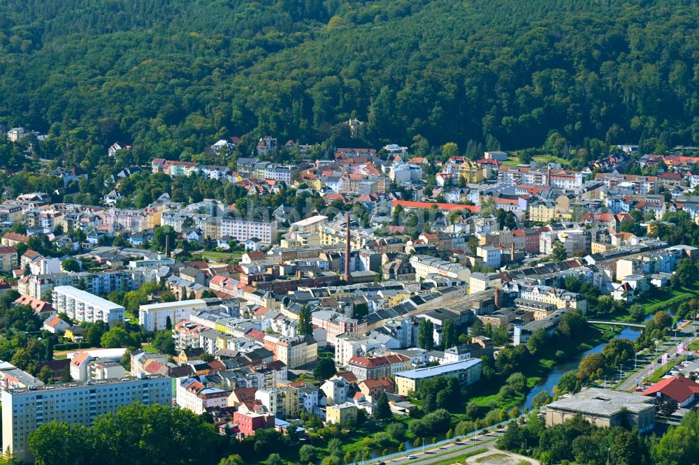 Gera from above - Cityscape of the district in the district Heinrichsgruen in Gera in the state Thuringia, Germany