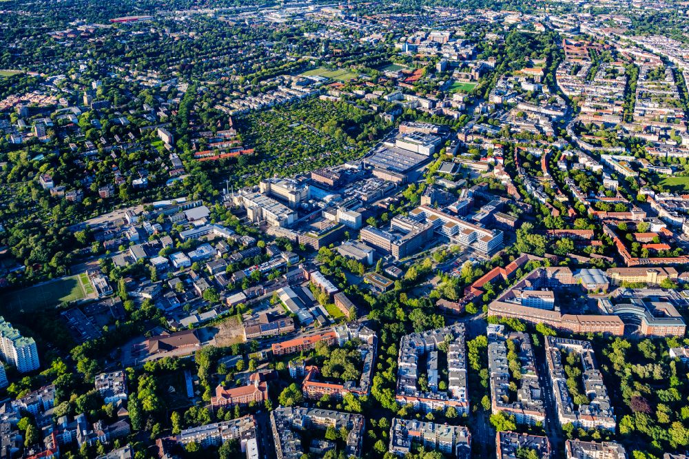 Aerial image Hamburg - Cityscape of the district in the district Lokstedt in Hamburg, Germany