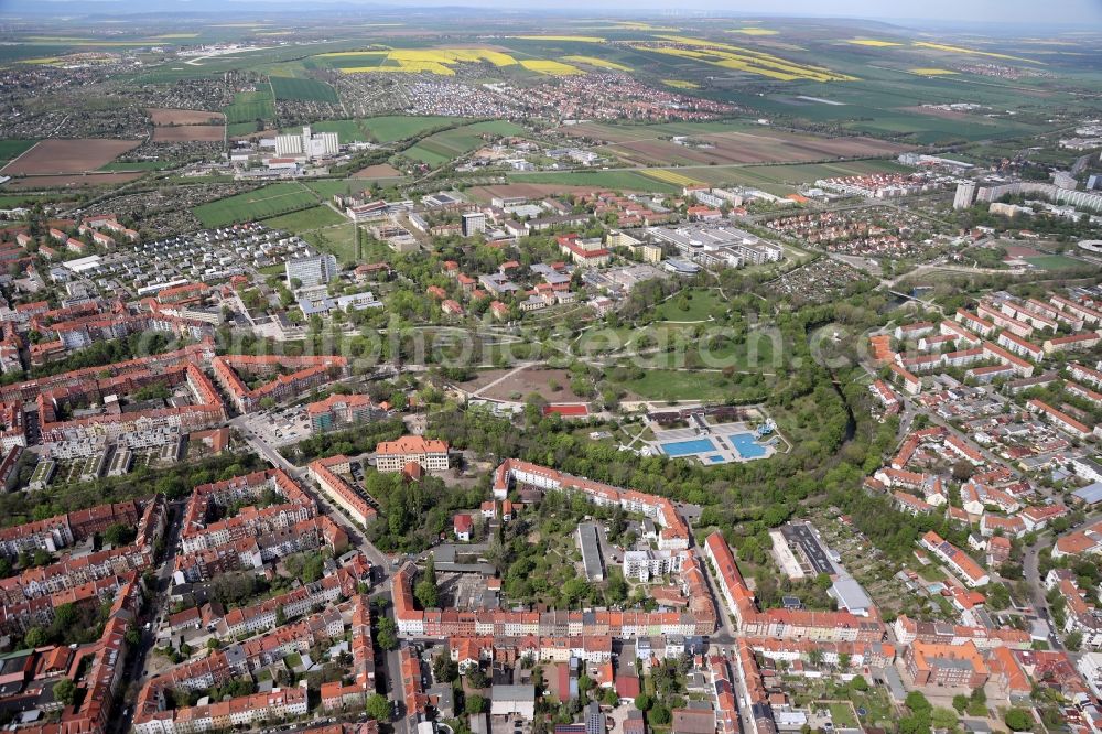 Aerial photograph Erfurt - Cityscape in the district Andreasvorstadt in Erfurt in the state Thuringia, Germany