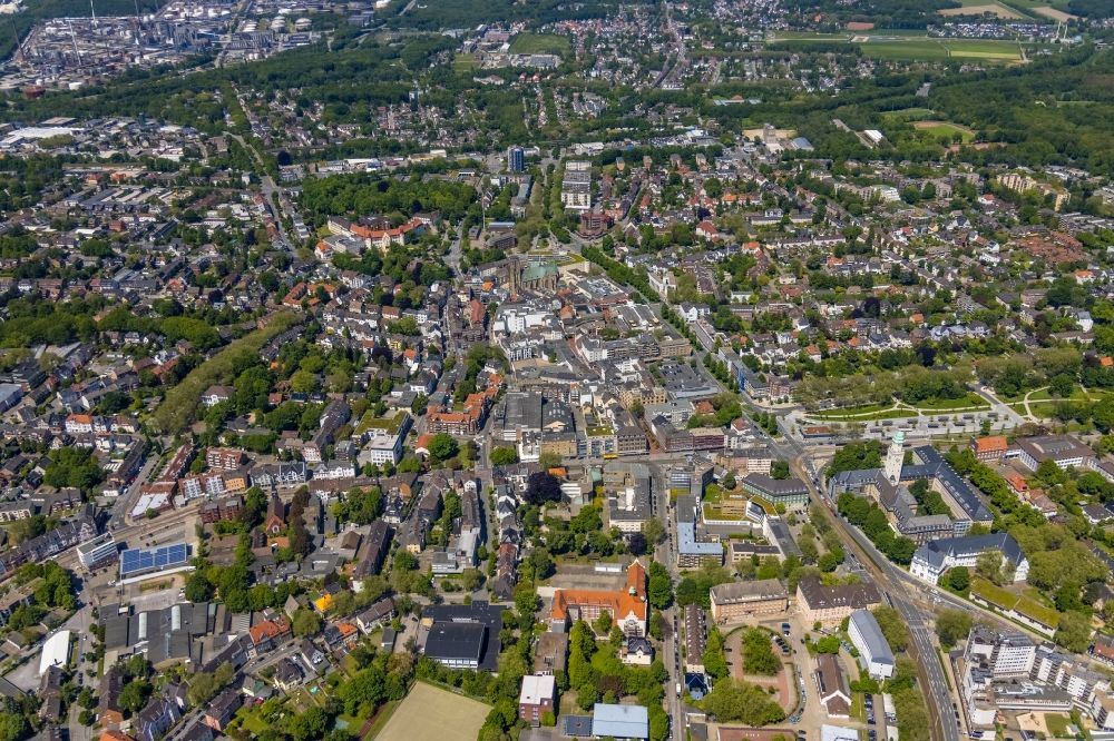 Aerial image Gelsenkirchen - Cityscape of the district in the district Buer in Gelsenkirchen at Ruhrgebiet in the state North Rhine-Westphalia, Germany