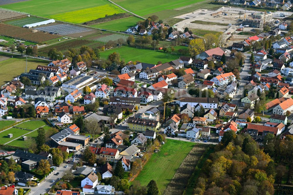 München from above - Cityscape of the district in the district Feldmoching-Hasenbergl in Munich in the state Bavaria, Germany