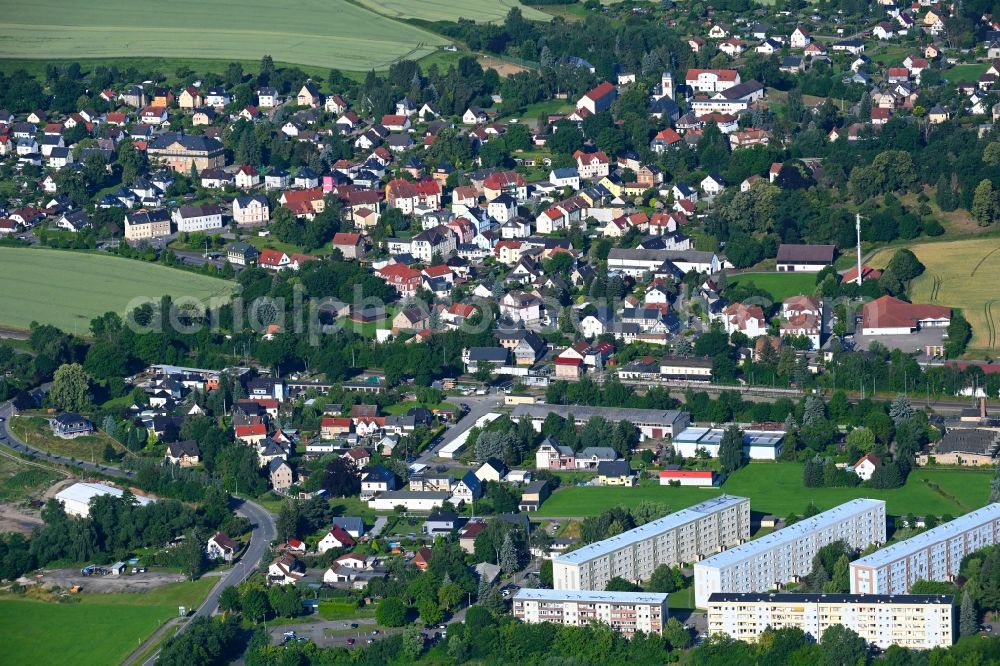 Zwickau from the bird's eye view: Cityscape of the district in the district Mosel in Zwickau in the state Saxony, Germany
