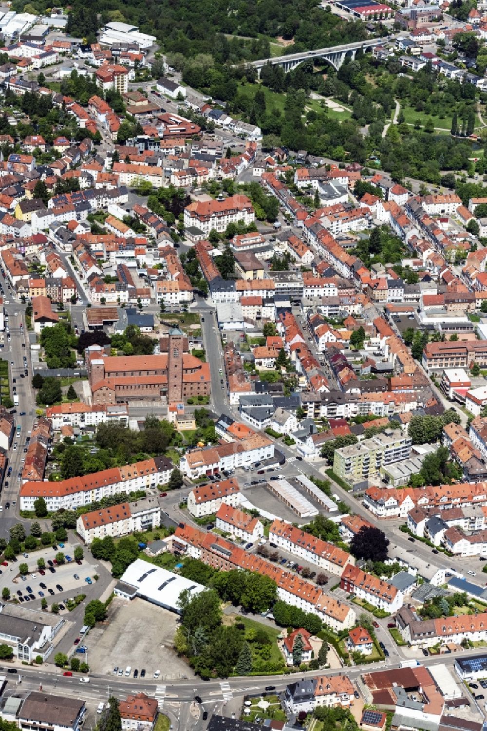 Pirmasens from above - Cityscape of the district in Pirmasens in the state Rhineland-Palatinate, Germany
