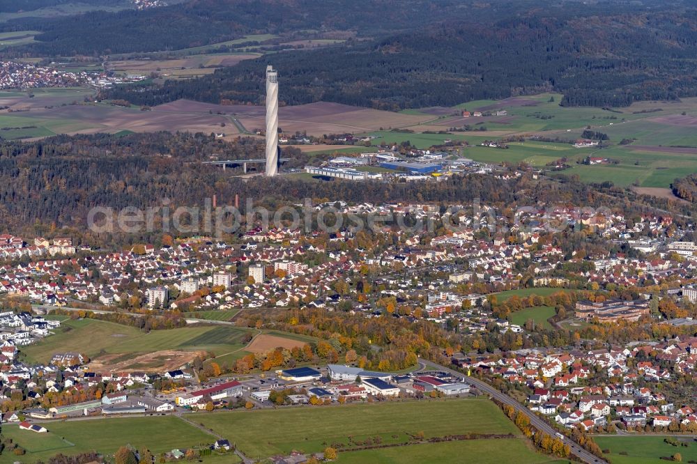 Rottweil from the bird's eye view: Cityscape of the district in Rottweil in the state Baden-Wuerttemberg, Germany