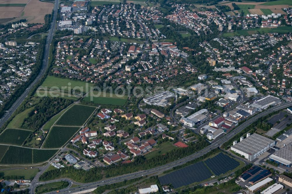 Würzburg from above - Cityscape of the district in the district Lengfeld in Wuerzburg in the state Bavaria, Germany