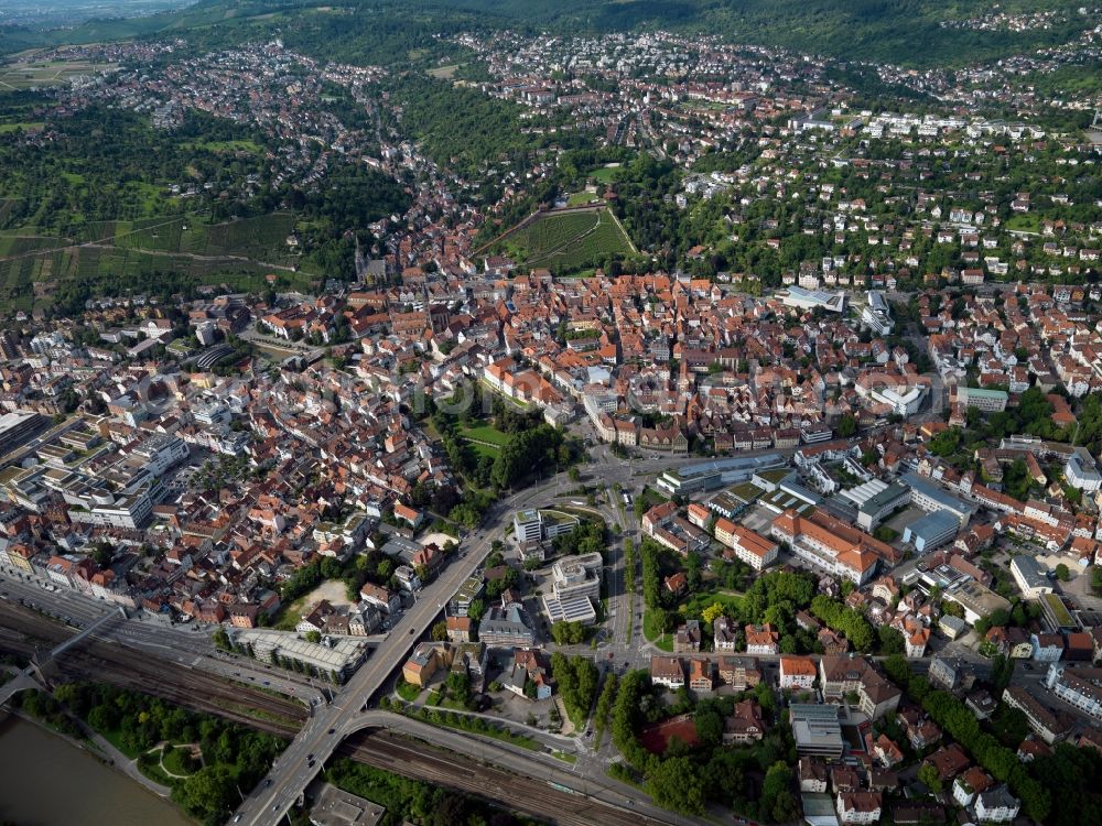 Aerial image Esslingen am Neckar - City and town of Esslingen am Neckar in Baden-Württemberg