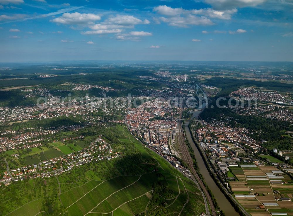 Aerial photograph Esslingen am Neckar - City and town of Esslingen am Neckar in Baden-Württemberg