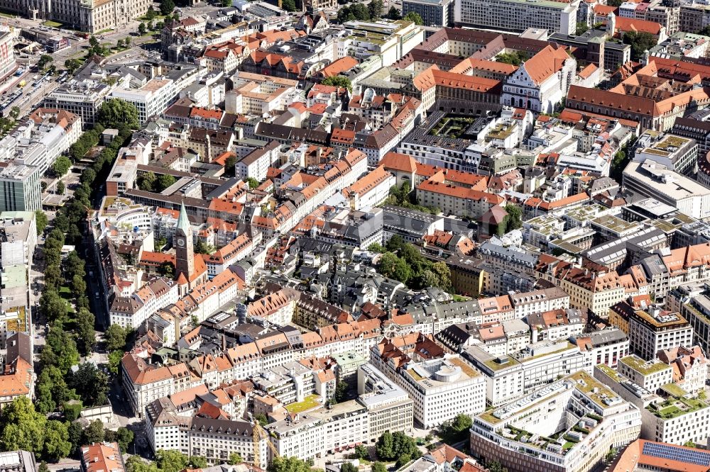 München from above - City view on down town of old town in Munich in the state Bavaria, Germany