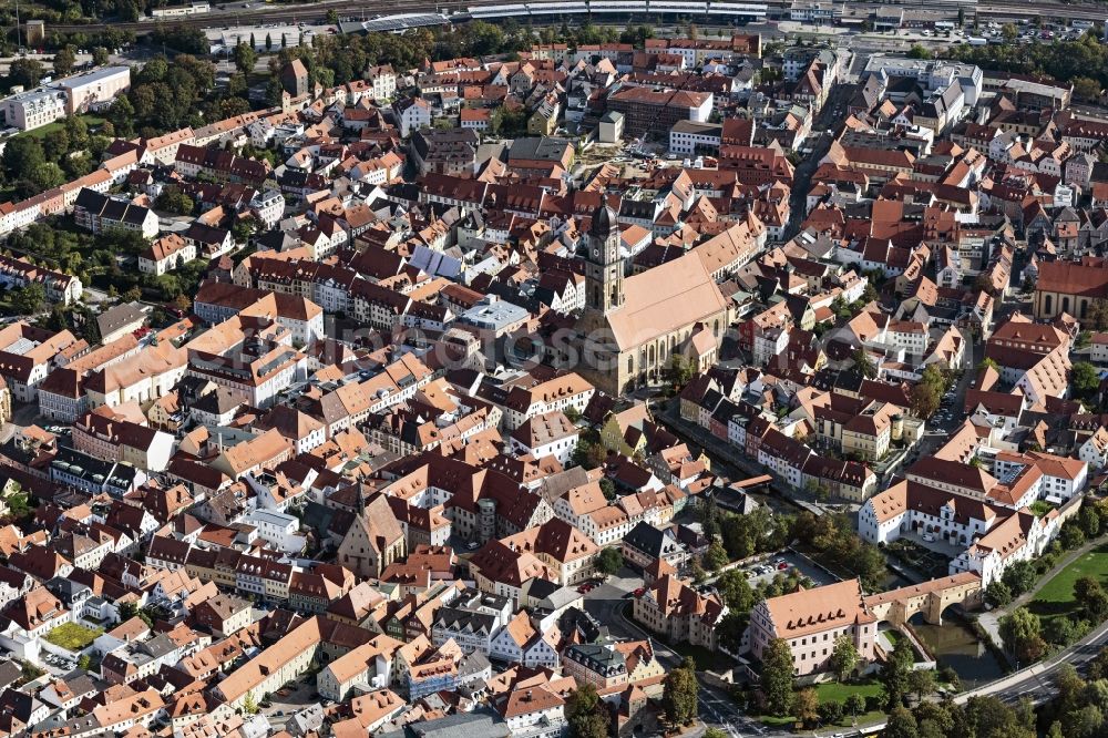 Aerial photograph Amberg - Down town area in Amberg in the state Bavaria, Germany