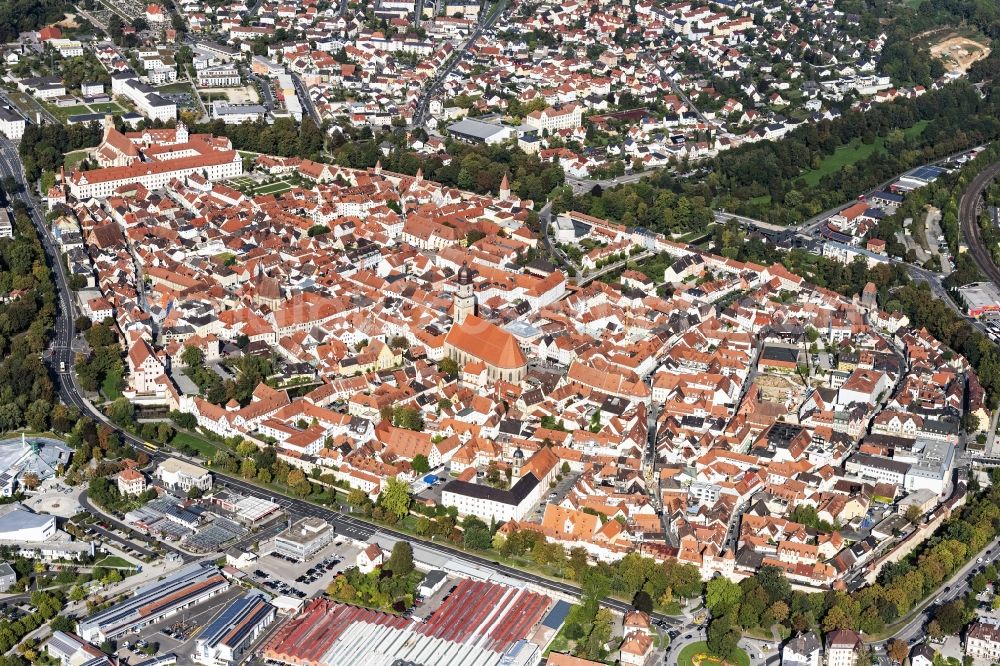 Amberg from the bird's eye view: Down town area in Amberg in the state Bavaria, Germany