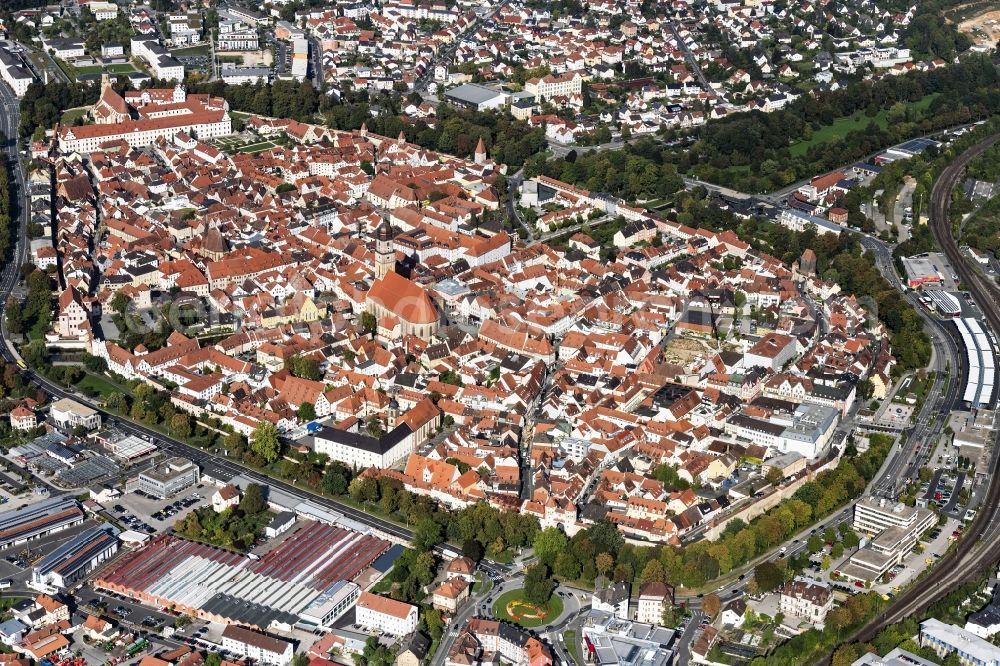 Aerial image Amberg - Down town area in Amberg in the state Bavaria, Germany