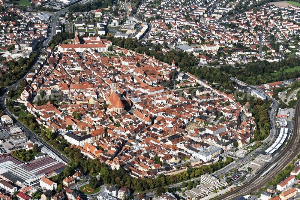 Aerial photograph Amberg - Down town area in Amberg in the state Bavaria, Germany