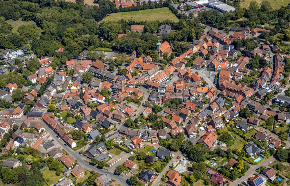 Aerial photograph Drensteinfurt - Down town area in Drensteinfurt in the state North Rhine-Westphalia, Germany