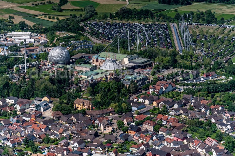 Aerial photograph Rust - Down town area in Rust in the state Baden-Wurttemberg, Germany