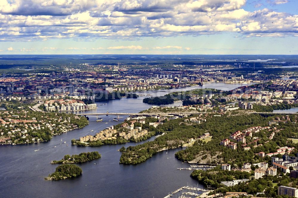 Aerial image Stockholm - City view of the downtown area on the shore areas Maelaren in Stockholm in Stockholms laen, Sweden