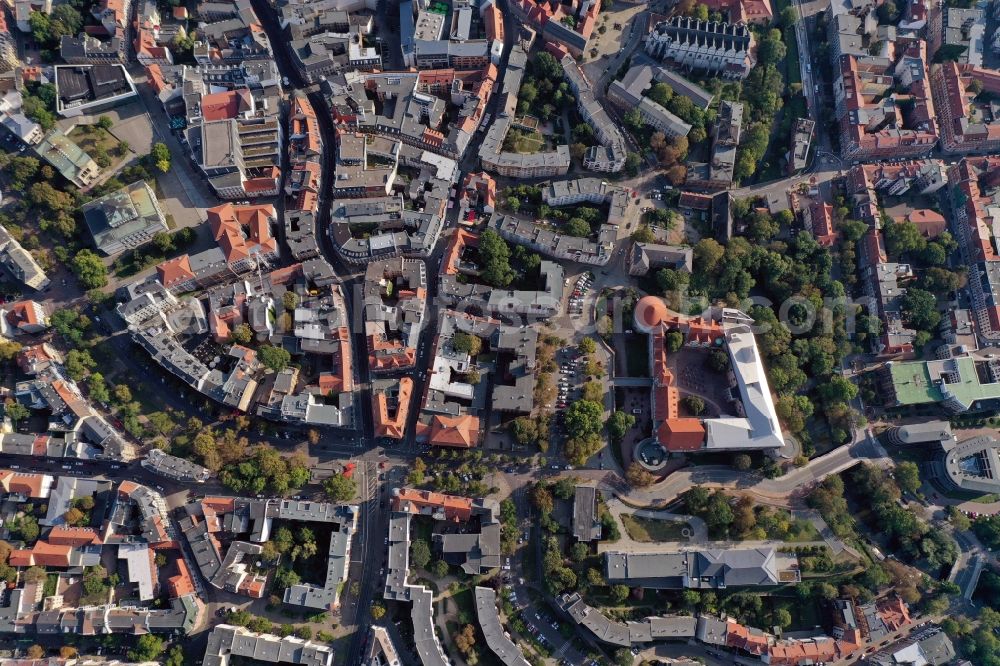 Aerial photograph Halle (Saale) - City view on down town Universitaetsring Kleine Ulrichstrasse - Kaulenberg in Halle (Saale) in the state Saxony-Anhalt, Germany