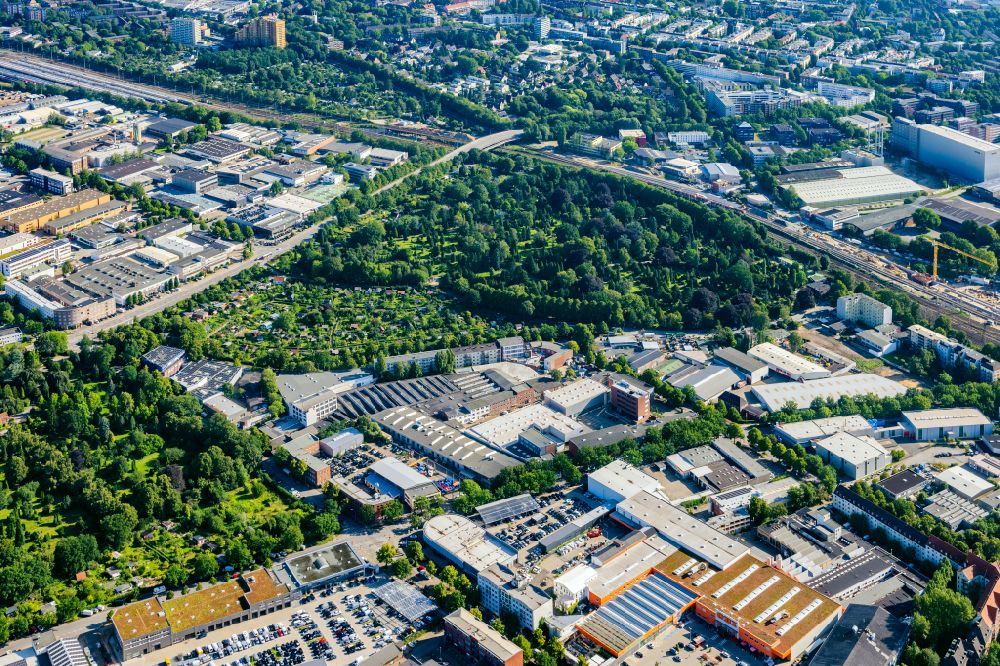 Hamburg from above - Innovation park development area commercial areas Vorhornweg in Hamburg, Germany