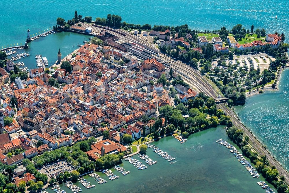 Aerial image Lindau (Bodensee) - Island area Lindau with the village center in Lindau (Bodensee) in the state Bavaria, Germany