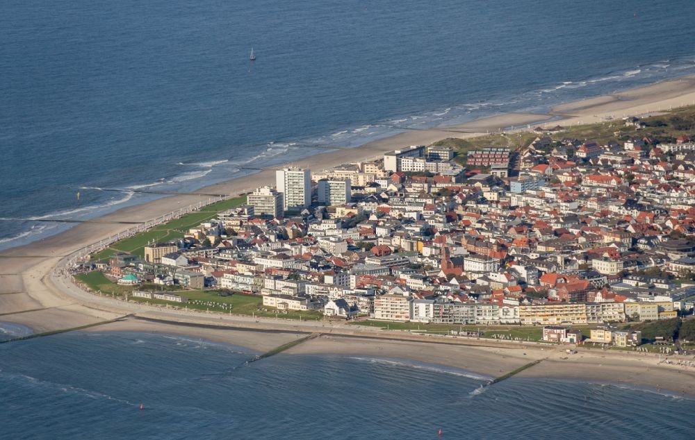 Aerial photograph Norderney - Island area Norderney with the village center in Norderney in the state Lower Saxony, Germany
