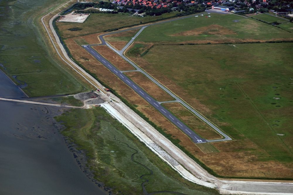 Aerial image Wangerooge - View of the airfield of the East Frisian island of Wangerooge
