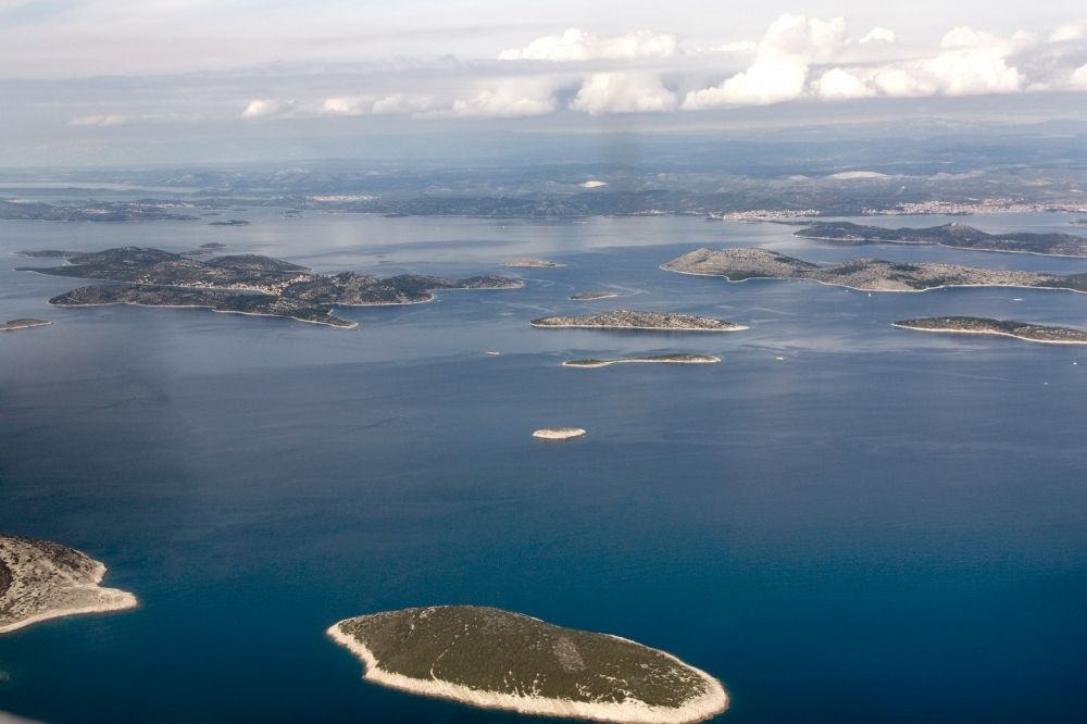 Sibenik from the bird's eye view: Group of islands off the town of Sibenik in the province of Sibenik-Knin in Croatia