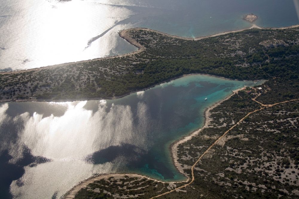 Aerial image Sibenik - Group of islands off the town of Sibenik in the province of Sibenik-Knin in Croatia