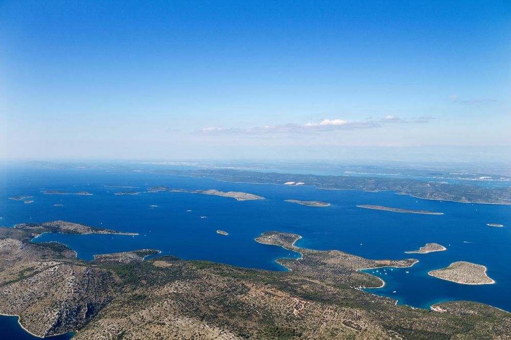 Kornati from the bird's eye view: Islands of the Kornati National Park, Kornati in Croatia. Also national park Kornati Islands, includes a part of the archipelago of Kornati Islands (Croatian. Kornatski otoci or simply Kornati), an archipelago in the Adriatic. Overall, the National Park consists of 89 Islands, islets and rocks. The largest is Kornat