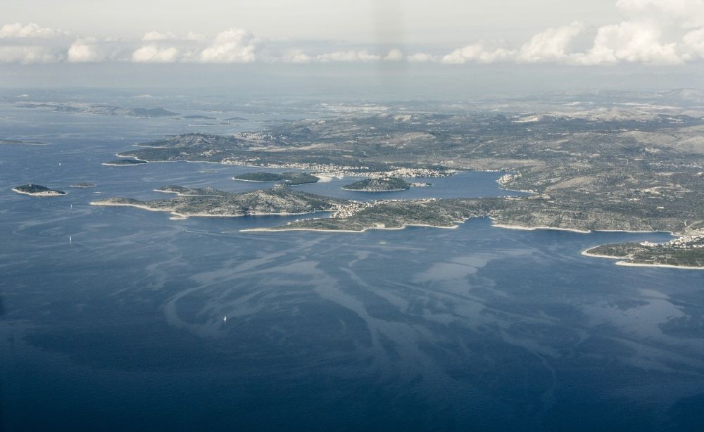 Aerial image Sibenik - Islands off the Adriatic coast of Sibenik in Croatia