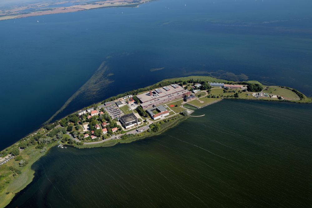 Riems from above - Building complex of the institute Friedrich-Loeffler-Institutes FLI in Riems on the Baltic Sea in the state Mecklenburg - Western Pomerania, Germany